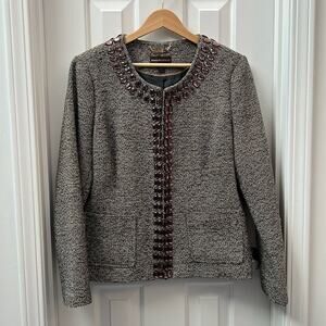 Dana Buchman Embellished Women’s Tweed Blazer Jacket Size 14